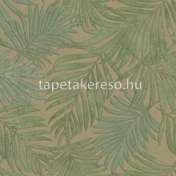   Limonta MAKALLE II vlies, vinyl anyagú zöld, barna színű leveles modern tapéta