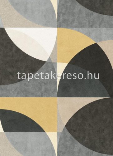 Erismann Elle Decoration vlies anyagú beige, fehér, sárga, fekete, szürke színű geometriai modern tapéta