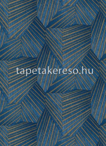 Erismann Elle Decoration vlies anyagú kék, arany színű 3d, geometriai modern tapéta