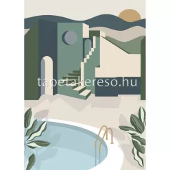   Casadeco Beauty Full Image 2 vlies anyagú kék, zöld, beige színű épület modern poszter