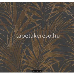   Ravenna Munira vinyl, vlies anyagú szürke, barna színű leveles modern tapéta