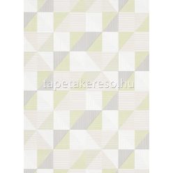   Erismann Finesse habos, vlies anyagú fehér, zöld, szürke, beige színű geometriai retro tapéta