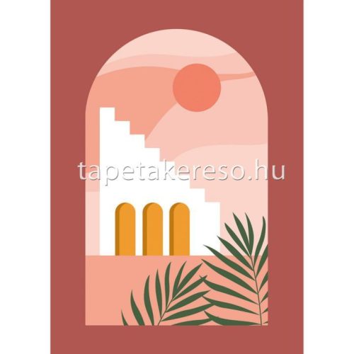 Casadeco Beauty Full Image 2 vlies anyagú barna, barack, zöld színű absztrakt modern poszter