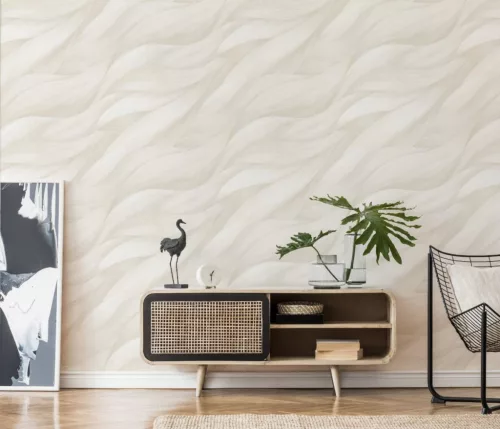 Erismann Casual Chic vlies, vinyl anyagú fehér, szürke, beige színű hullámos, 3d modern tapéta