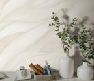 Erismann Casual Chic vlies, vinyl anyagú fehér, szürke, beige színű hullámos, 3d modern tapéta