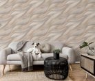 Erismann Casual Chic vlies, vinyl anyagú barna, szürke színű hullámos, 3d modern tapéta