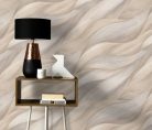 Erismann Casual Chic vlies, vinyl anyagú barna, szürke színű hullámos, 3d modern tapéta