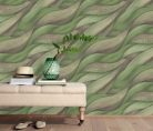 Erismann Casual Chic vlies, vinyl anyagú zöld, lila színű hullámos, 3d modern tapéta