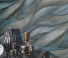 Erismann Casual Chic vlies, vinyl anyagú kék, barna színű hullámos, 3d modern tapéta