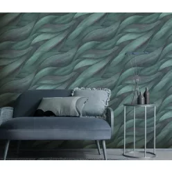   Erismann Casual Chic vlies, vinyl anyagú lila, fekete, türkiz színű hullámos, 3d modern tapéta