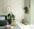Erismann Casual Chic vlies, vinyl anyagú fehér, zöld, lila színű növényes, leveles modern tapéta