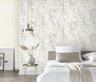 Erismann Casual Chic vlies, vinyl anyagú fehér, szürke, barna színű növényes, leveles modern tapéta