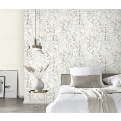   Erismann Casual Chic vlies, vinyl anyagú fehér, szürke, barna színű növényes, leveles modern tapéta