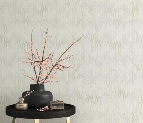 Erismann Casual Chic vlies, vinyl anyagú fehér, barna színű geometriai, koptatott modern tapéta