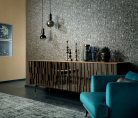 Erismann Casual Chic vlies, vinyl anyagú fekete, arany színű repedezett, struktúrált modern tapéta