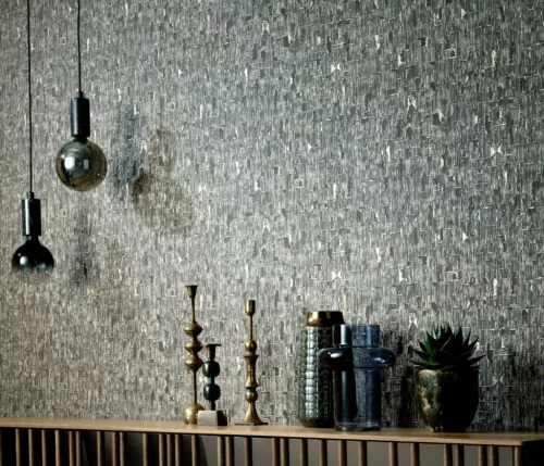 Erismann Casual Chic vlies, vinyl anyagú fekete, arany színű repedezett, struktúrált modern tapéta