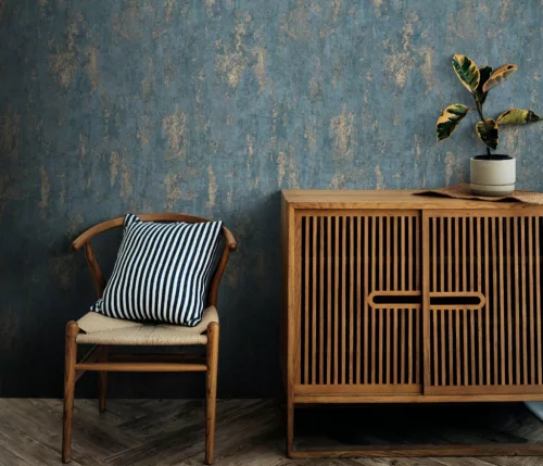 Erismann Casual Chic vlies, vinyl anyagú kék, barna színű foltos modern tapéta