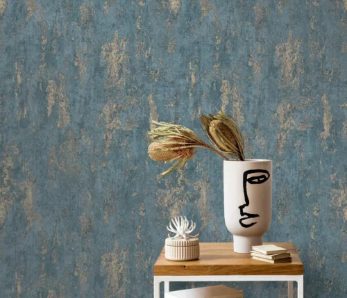 Erismann Casual Chic vlies, vinyl anyagú kék, barna színű foltos modern tapéta