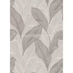   Erismann Collage habos, vlies anyagú szürke, beige, gyöngyház színű leveles modern tapéta