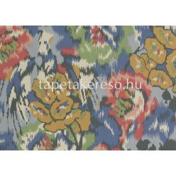   Jannelli & Volpi Missioni Home Wallcoverings 04 vlies, vinyl anyagú kék, fehér, piros, zöld, okker, szürke színű virágos modern tapéta