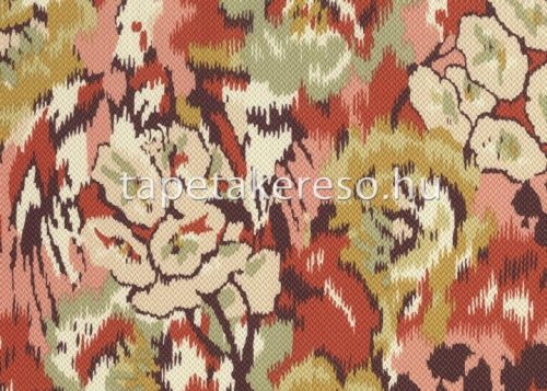 Jannelli & Volpi Missioni Home Wallcoverings 04 vlies, vinyl anyagú keki, terrakotta, fehér, mustársárga, bordó, rózsaszín színű virágos modern tapéta