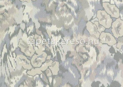 Jannelli & Volpi Missioni Home Wallcoverings 04 vlies, vinyl anyagú fehér, beige, szürke, kék színű virágos modern tapéta