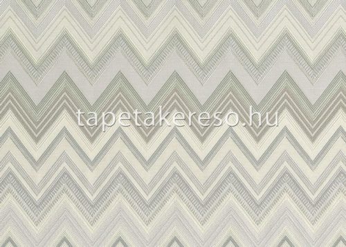 Jannelli & Volpi Missioni Home Wallcoverings 04 vlies, vinyl anyagú törtfehér, beige, szürke színű chevron, textilhatású, zig-zag modern tapéta
