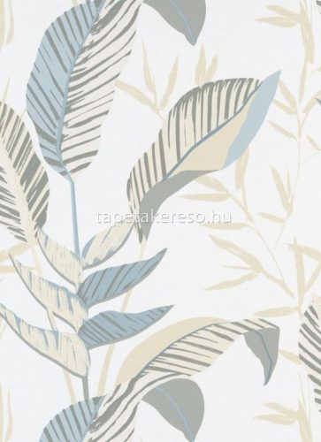 Erismann Elle Decoration 3 vlies, vinyl anyagú beige, zöld színű leveles modern tapéta