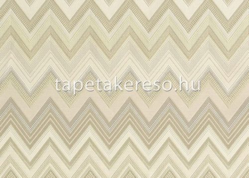 Jannelli & Volpi Missioni Home Wallcoverings 04 vlies, vinyl anyagú beige színű chevron, textilhatású, zig-zag modern tapéta