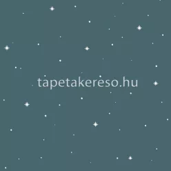   Caselio Autour du Monde vlies anyagú kék, fehér színű csillagos, pöttyös, foszforeszkáló gyerek tapéta
