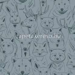   Caselio Autour du Monde vlies anyagú kék színű állatos gyerek tapéta