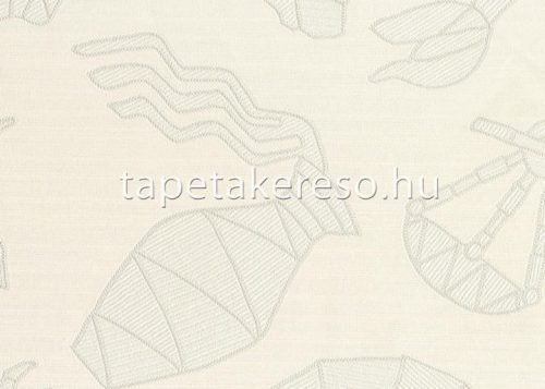 Jannelli & Volpi Missioni Home Wallcoverings 04 vlies, vinyl anyagú fehér színű ember, halas, állatos, kötött modern tapéta