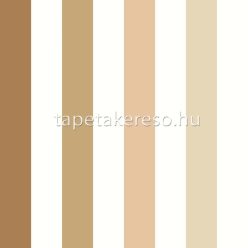   Caselio Autour du Monde vlies anyagú fehér, beige, barna színű csíkos gyerek tapéta