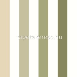   Caselio Autour du Monde vlies anyagú fehér, zöld, beige színű csíkos gyerek tapéta
