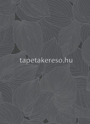 Erismann Collage habos, vlies anyagú szürke, fekete, csillámos színű leveles modern tapéta