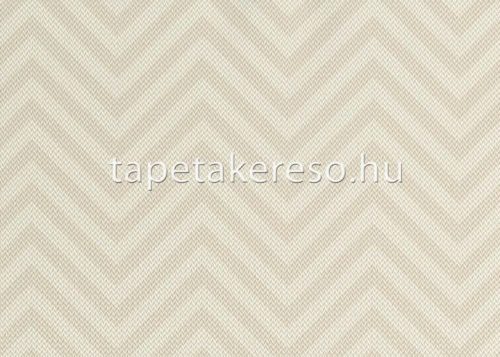 Jannelli & Volpi Missioni Home Wallcoverings 04 vlies, vinyl anyagú törtfehér, beige színű chevron, textilhatású, zig-zag modern tapéta