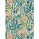Erismann Martinique vlies, vinyl anyagú fehér, kék, zöld, narancssárga, barna, türkiz színű növényes, leveles, textilhatású modern, natural tapéta
