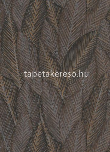 Erismann Martinique vlies, vinyl anyagú barna, rozsdabarna, fekete, kék színű leveles modern, natural tapéta