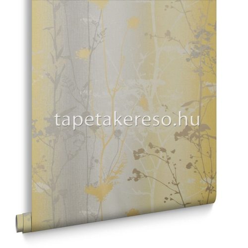 Graham & Brown Floriculture vlies anyagú szürke, sárga, arany, ezüst színű növényes modern tapéta