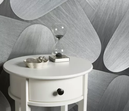Erismann  Elysium vinyl, vlies anyagú, szürke, ezüst, fémes színű, 3d, geometriai, Modern tapéta