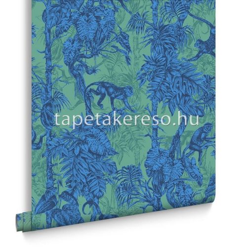 Graham & Brown Hybrid vlies anyagú türkiz, kék színű növényes, állatos modern tapéta