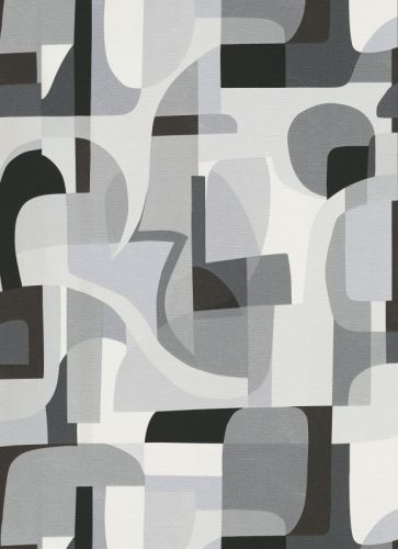 Erismann Gentle vlies, vinyl anyagú fekete, fehér, szürke színű geometriai Modern tapéta