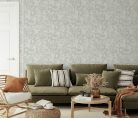 Erismann Gentle vlies, vinyl anyagú fehér, zöld színű leveles Modern tapéta