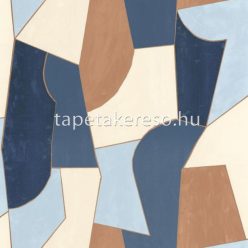   Caselio XXL vlies, vinyl anyagú fehér, kék, barna színű geometriai modern tapéta