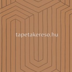   Caselio XXL vlies, vinyl anyagú barna, arany színű geometriai modern tapéta