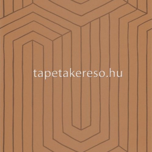 Caselio XXL vlies, vinyl anyagú barna, arany színű geometriai modern tapéta