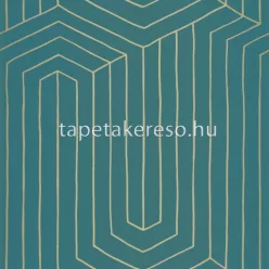   Caselio XXL vlies, vinyl anyagú zöld, arany színű geometriai modern tapéta