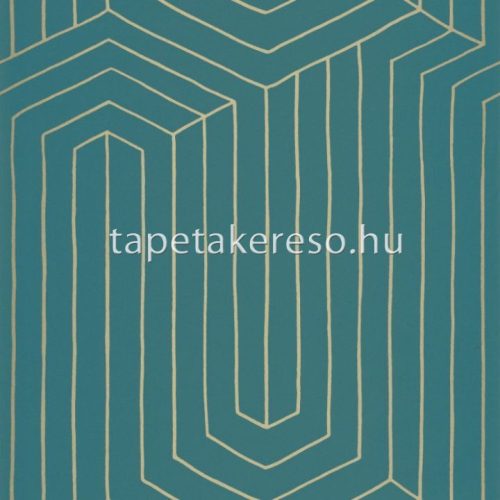 Caselio XXL vlies, vinyl anyagú zöld, arany színű geometriai modern tapéta