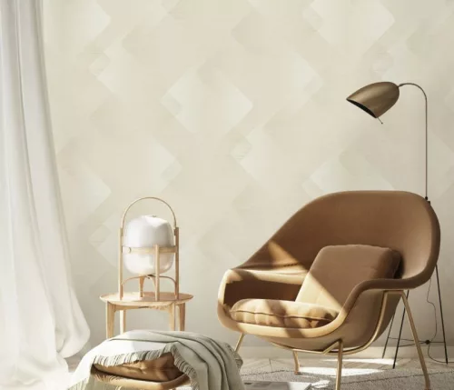 Erismann  Elysium vinyl, vlies anyagú, beige, vajszínű, csillámos színű, geometriai, Modern tapéta