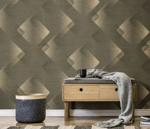 Erismann  Elysium vinyl, vlies anyagú, barna, beige színű, geometriai, Modern tapéta